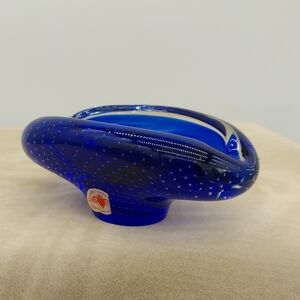 Beranek Czech Blue Bubble Bullicante Art MCM Bowl Ashtray